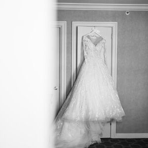 Elegant White Beaded Wedding Dress